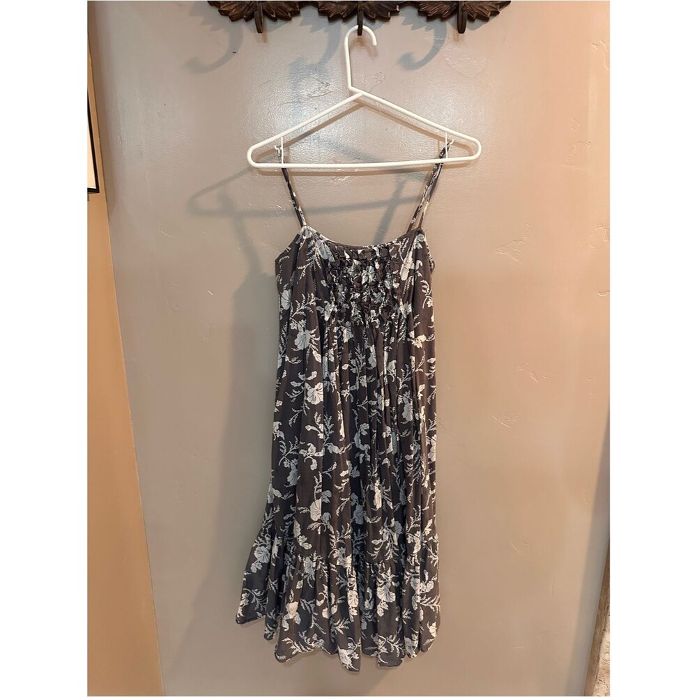 GAP Gray Floral Smocked Sundress Summer Dress Size 8